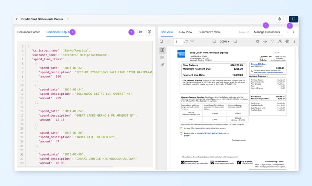 extracting structured data from documents in JSON