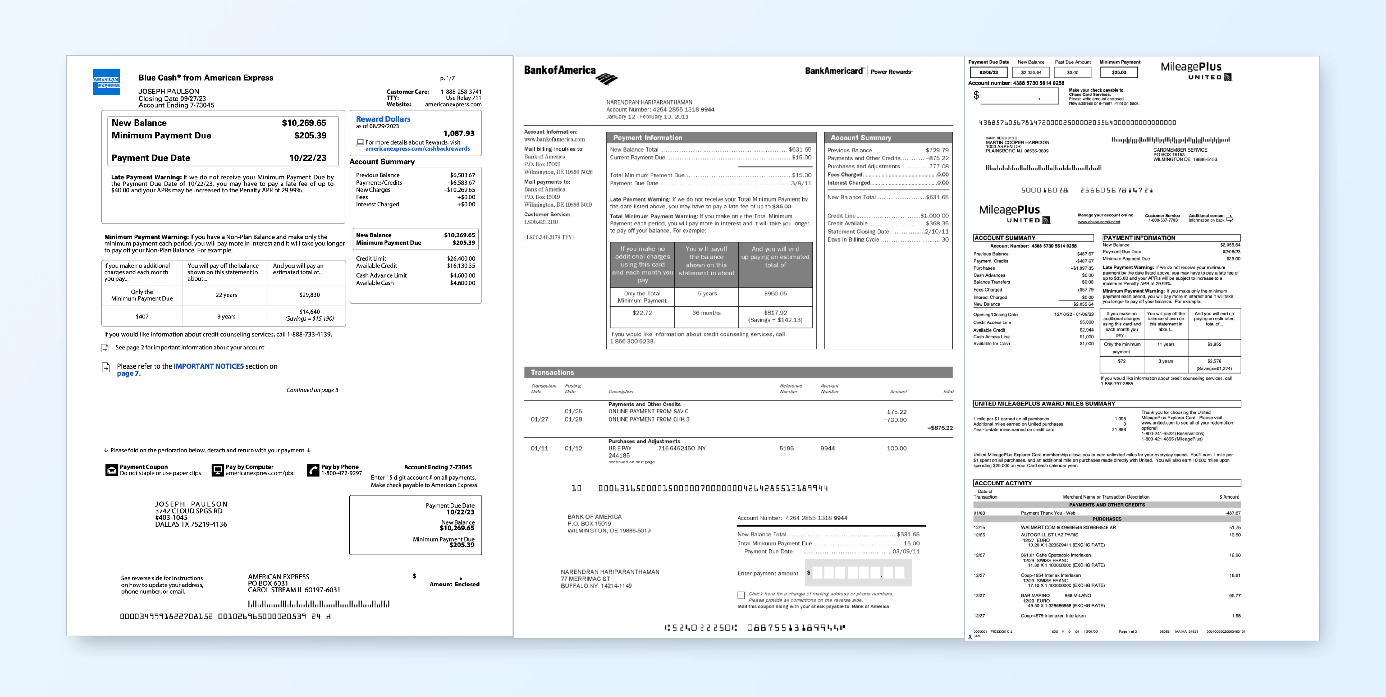 unstructured data extraction from credit card and bank statements using LLMs