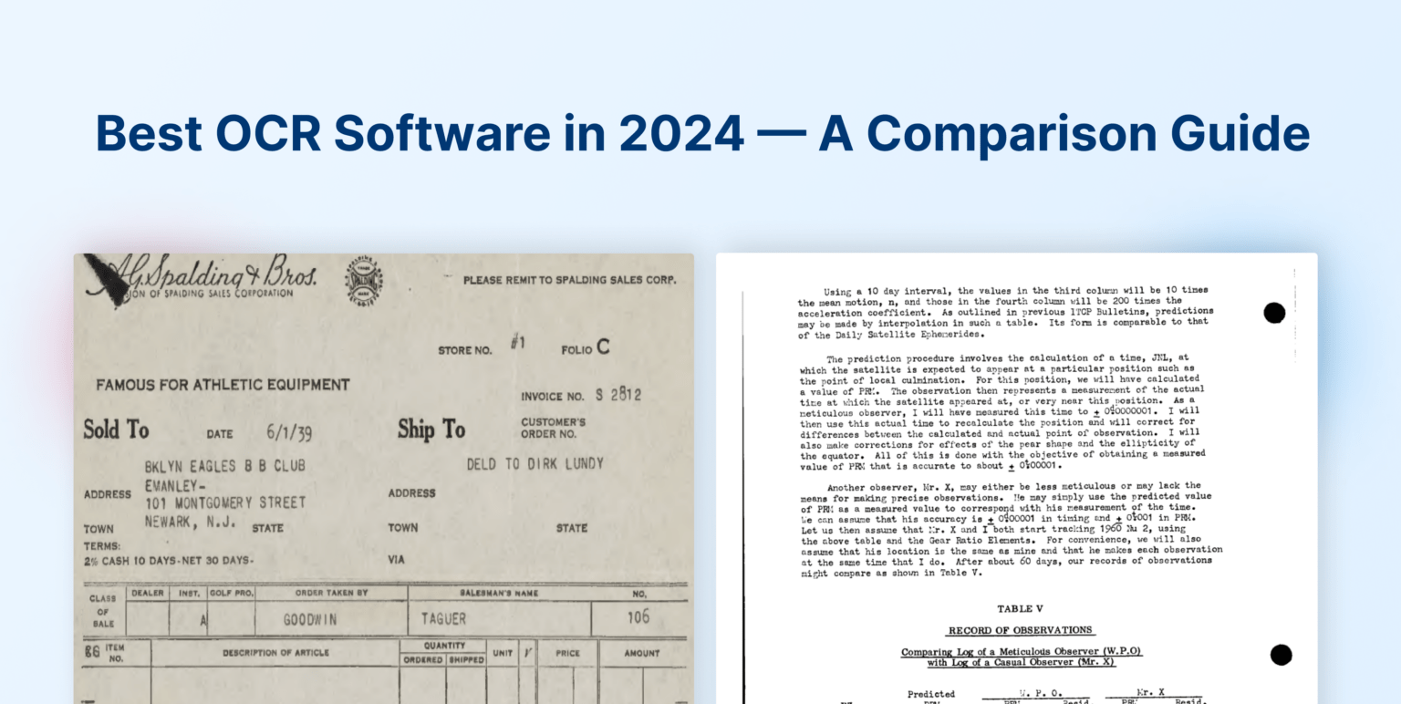 Best OCR Software in 2024 | PDF OCR Tool Comparison Guide