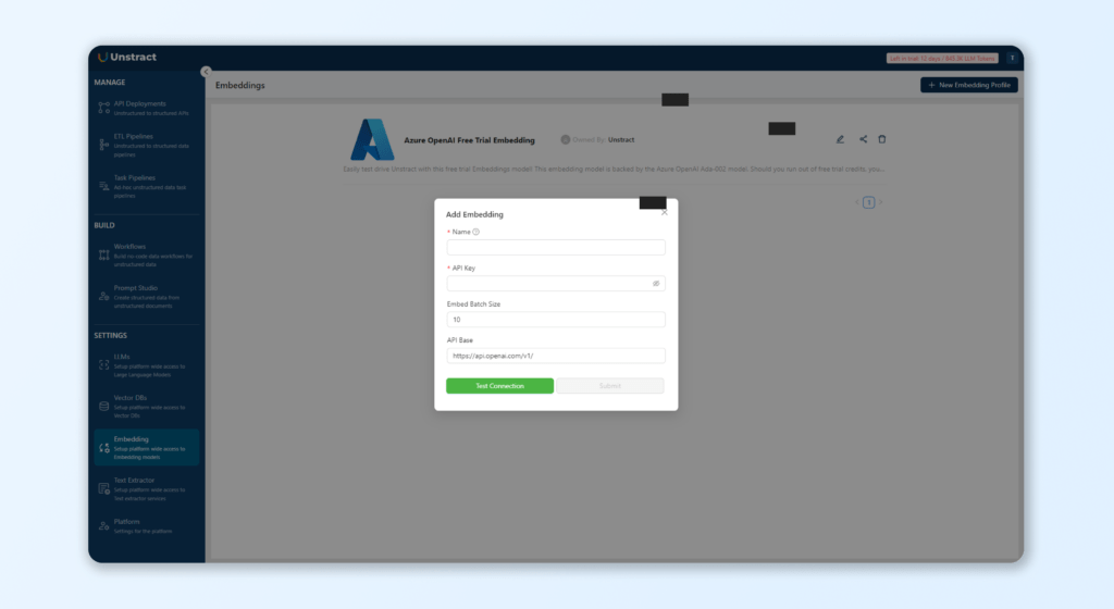 AI Bank Statement Processing Add embedding models