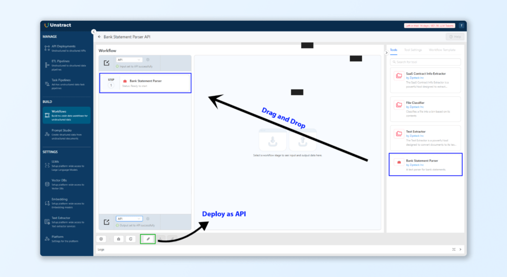 AI Bank Statement Processing deploy as api