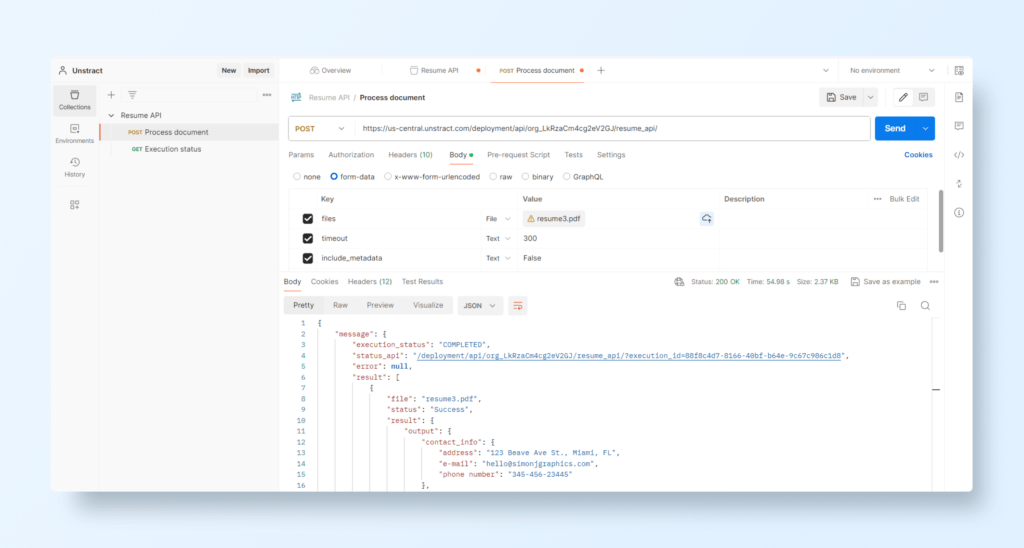 resume parsing API powered by llms